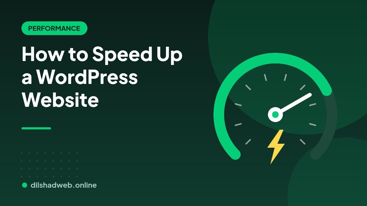 Speedometer illustration showing a faster WordPress website